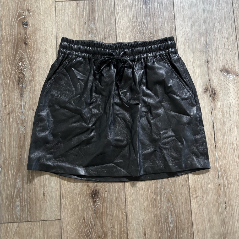 Good American Better Than Leather Faux Leather Miniskirt